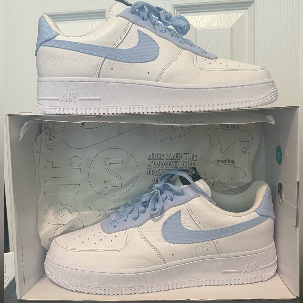 NIKE Air Force 1- Custom Baby Blue (Mens 9, Women 11)